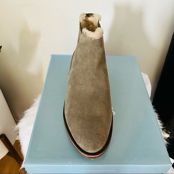 SEYCHELLES Pool Cozy Suede Fur Bootie, Ankle Bootie, Tan/Brown, Size 10, NWT - Picture 7 of 15